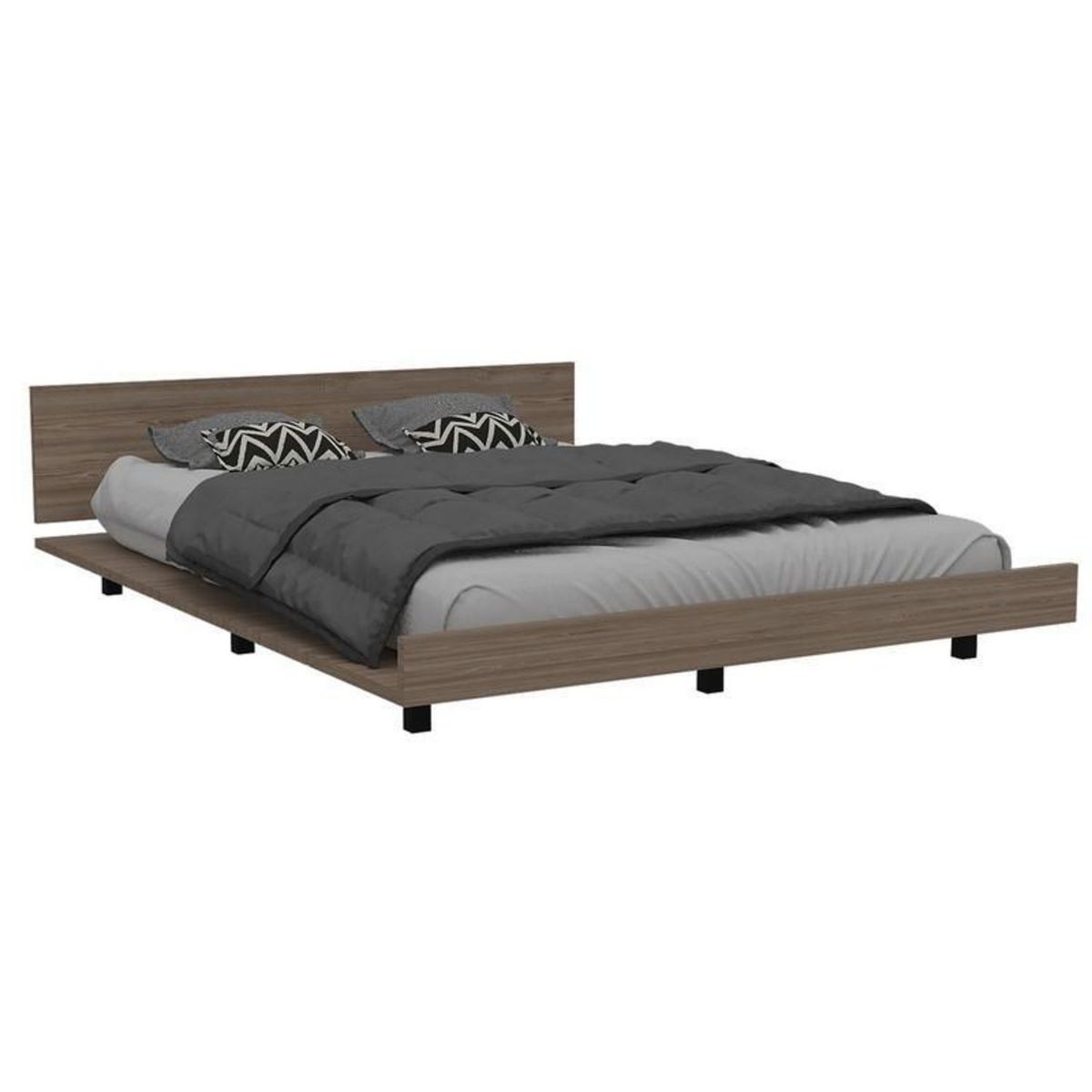 TUHOME - Cama 2 Plazas Kaia Miel/Blanco