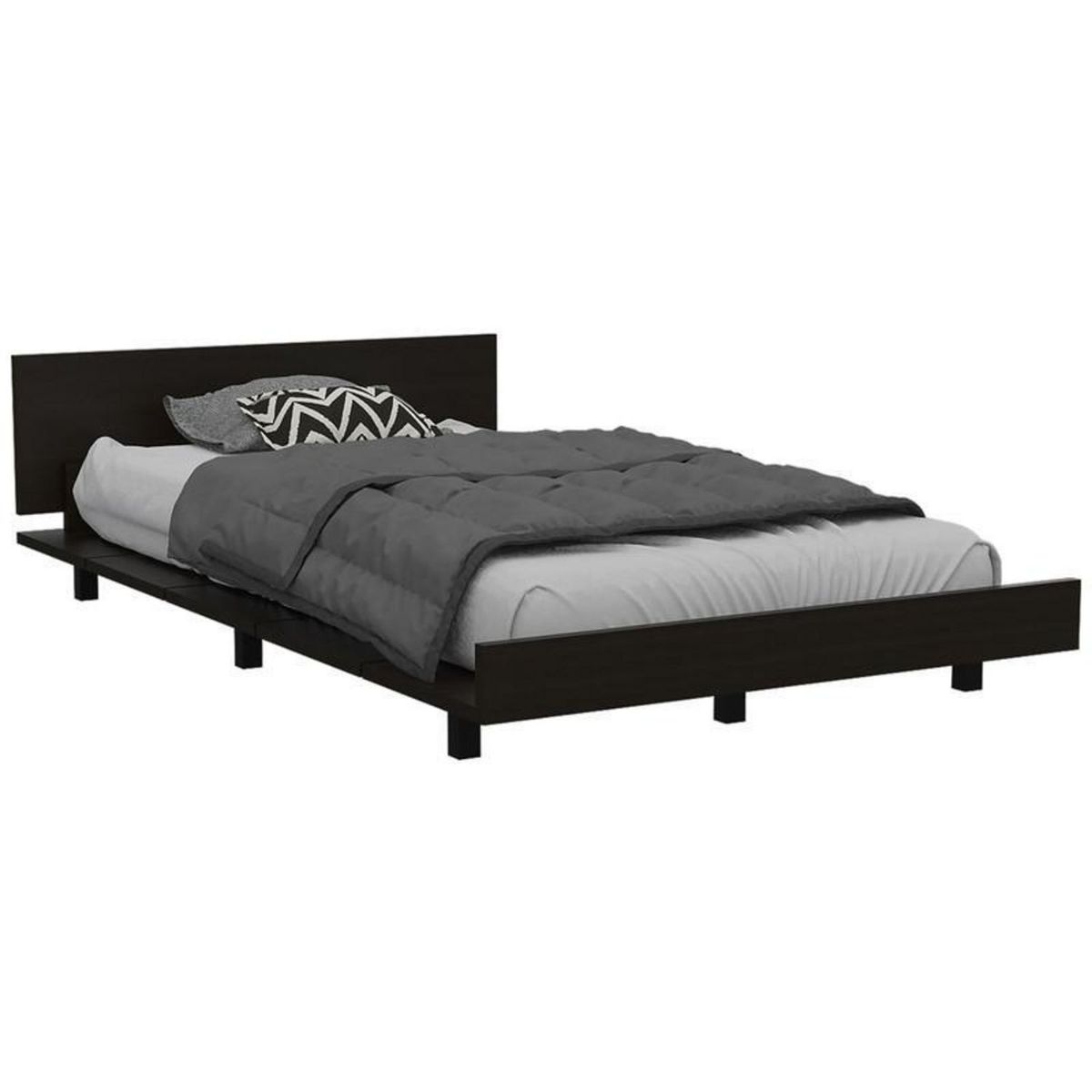 TUHOME - Base Cama 1.5 Plazas Kaia Negro/Miel