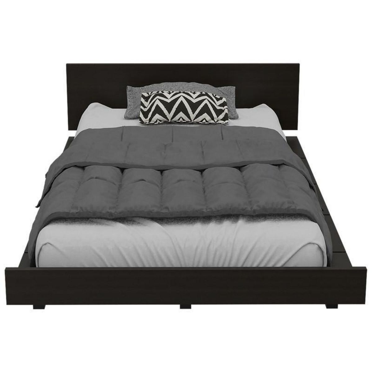 TUHOME - Base Cama 1.5 Plazas Kaia Negro/Miel