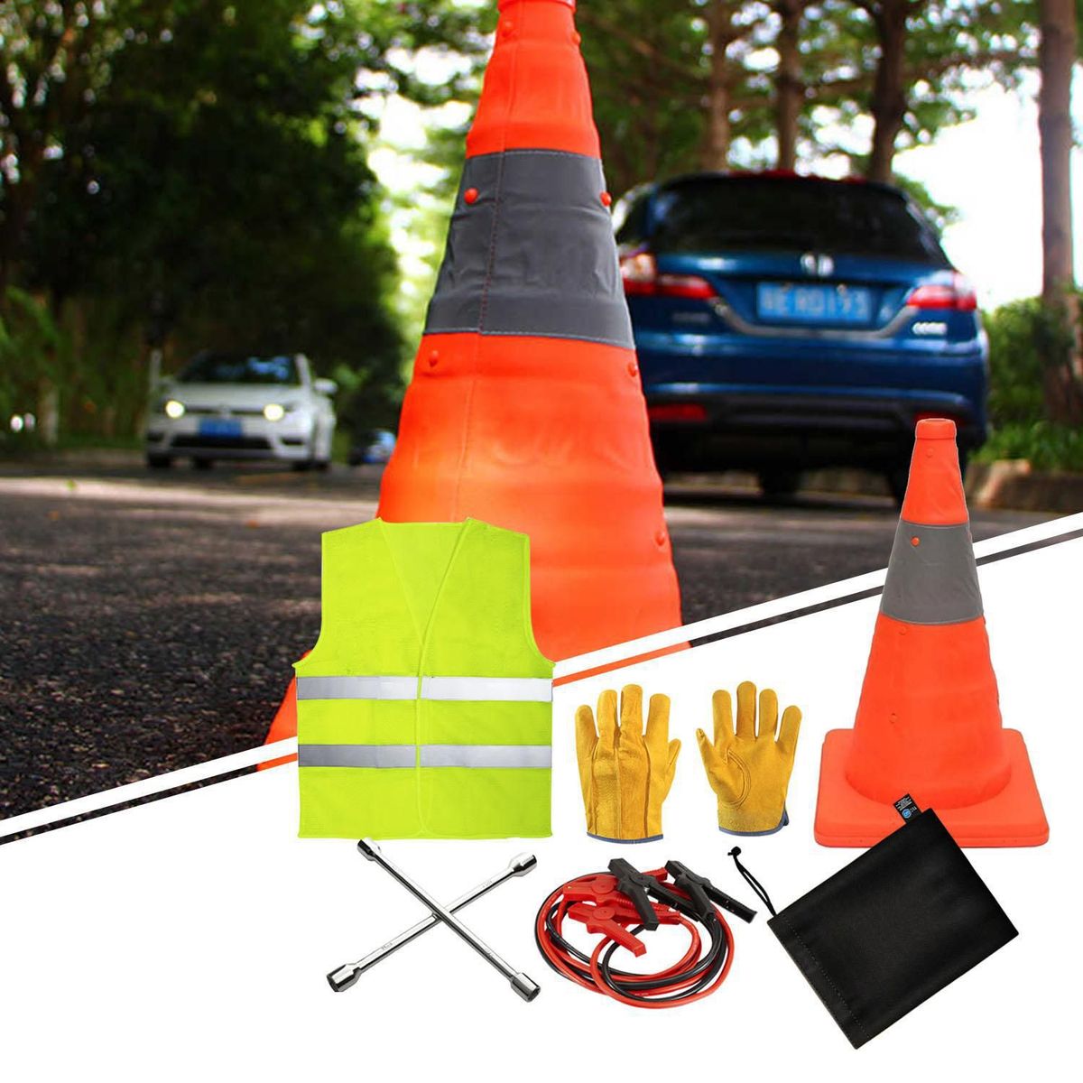 TECGO - Kit de Emergencia de Vehiculo 5 Piezas