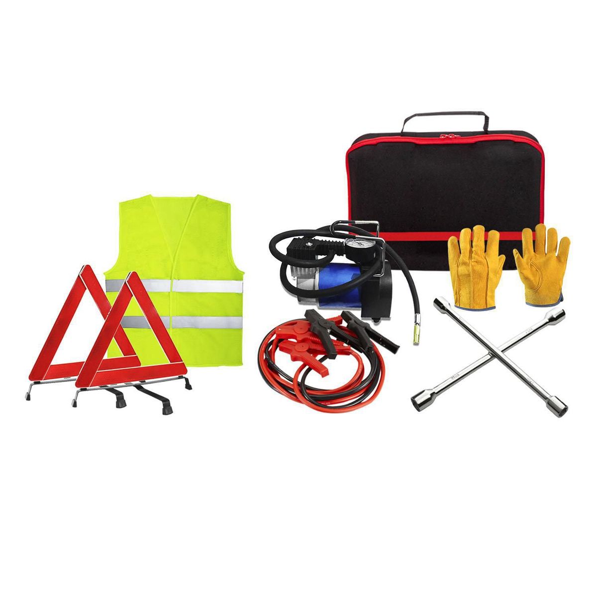TECGO - Kit de Emergencia de Vehiculo 6 Piezas