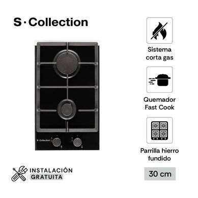 Encimera Empotrable A Gas 2 Hornillas S-Collection 3120SOLCO061