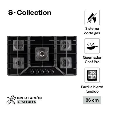 Encimera Empotrable A Gas 5 Hornillas S-Collection 3120SOLCO067