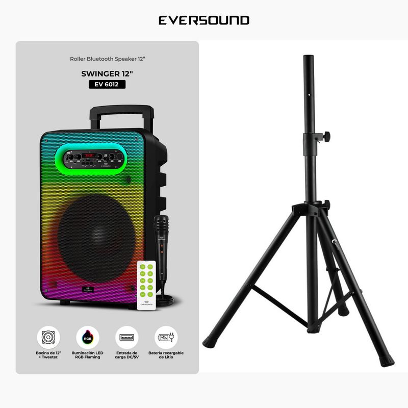 EVERSOUND - Parlante Trolley Mic Ever 12 y Parante