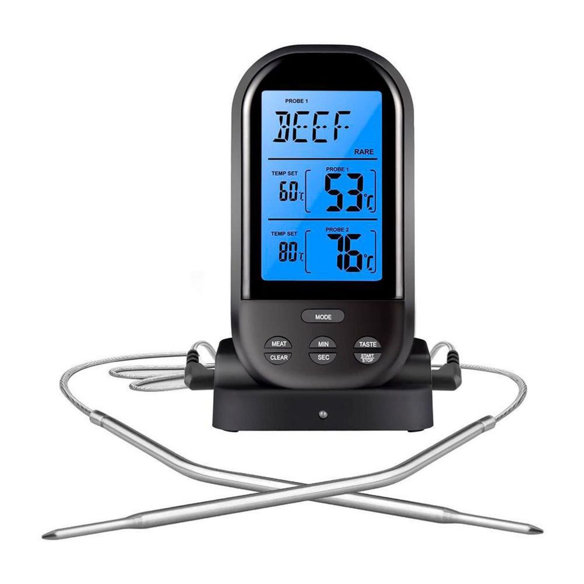 MR GRILL - Termómetro Inalámbrico Doble Sonda