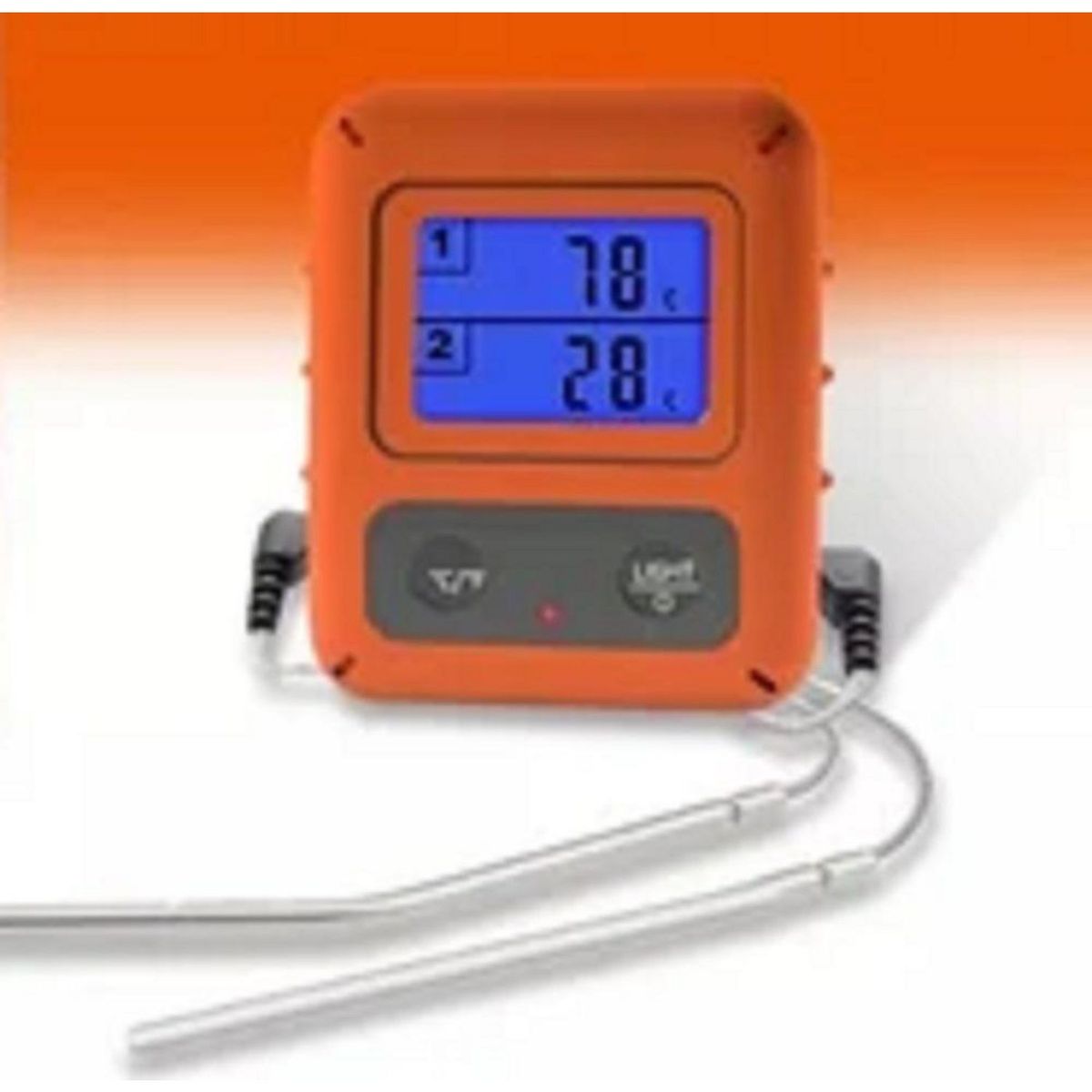 MR GRILL - Termómetro Digital Con Mando A Distancia Naranja