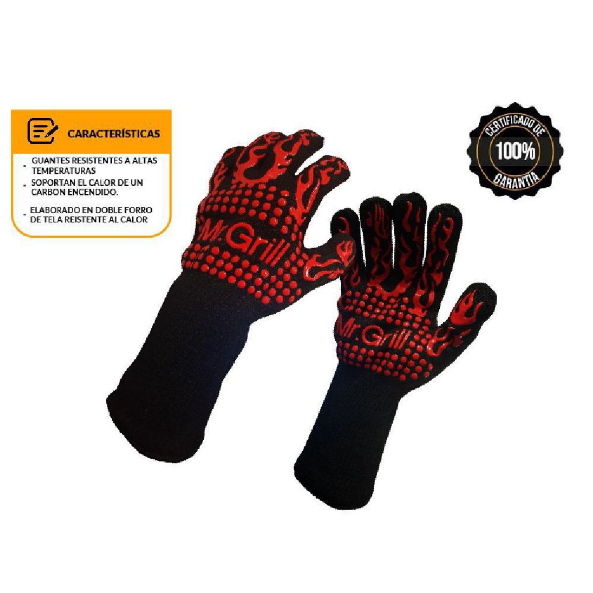 MR GRILL - Guantes De Fuego Mr Grill Rojo