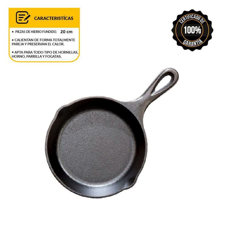 MR GRILL - Sartén De Hierro Fundido Mr Grill 20 cm