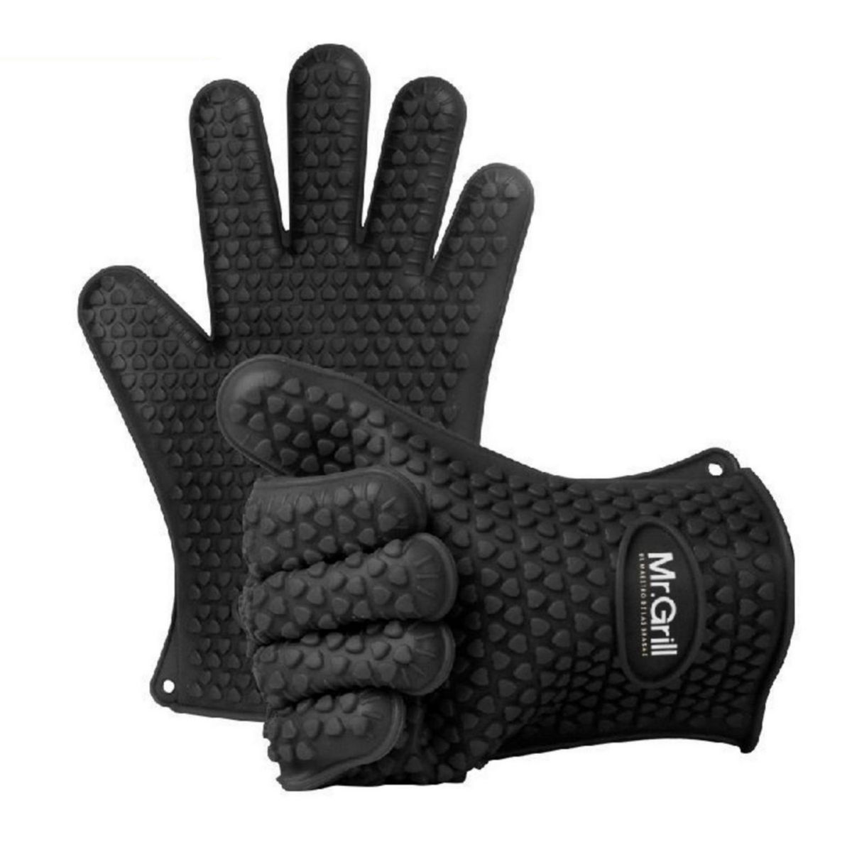 MR GRILL - Guantes De Silicona De Alta Resistencia Negro