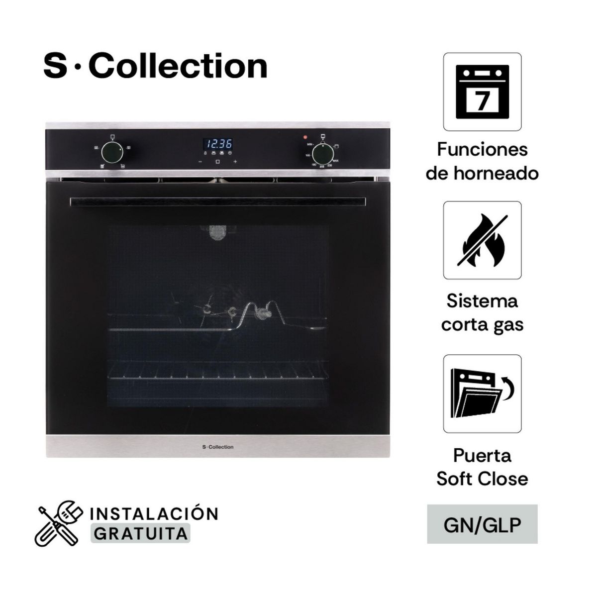 SCOLLECTION - Horno Empotrable Scollection Full Touch A Gas 70L