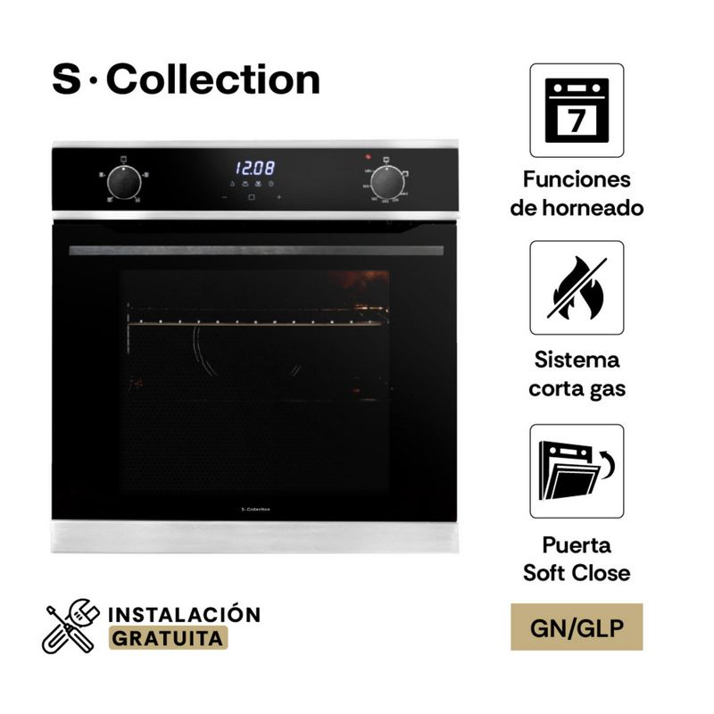 SOLE - Horno Empotrable Scollection Full Touch A Gas 70L