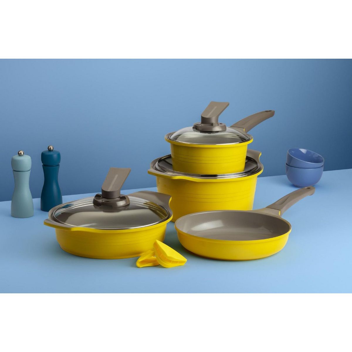 ROICHEN - Juego de Ollas Yellow 7 Piezas