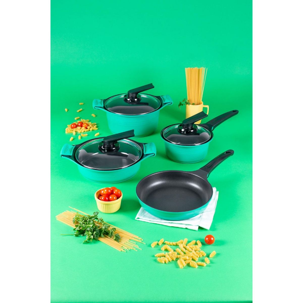 ROICHEN - Juego de Ollas Menta 7 Piezas