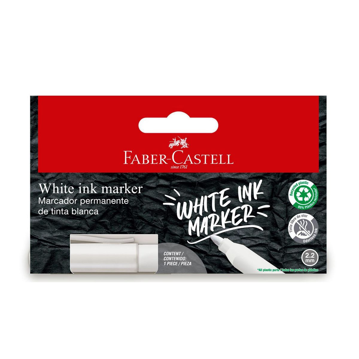 FABER CASTELL - Marcador Permanente Blanco