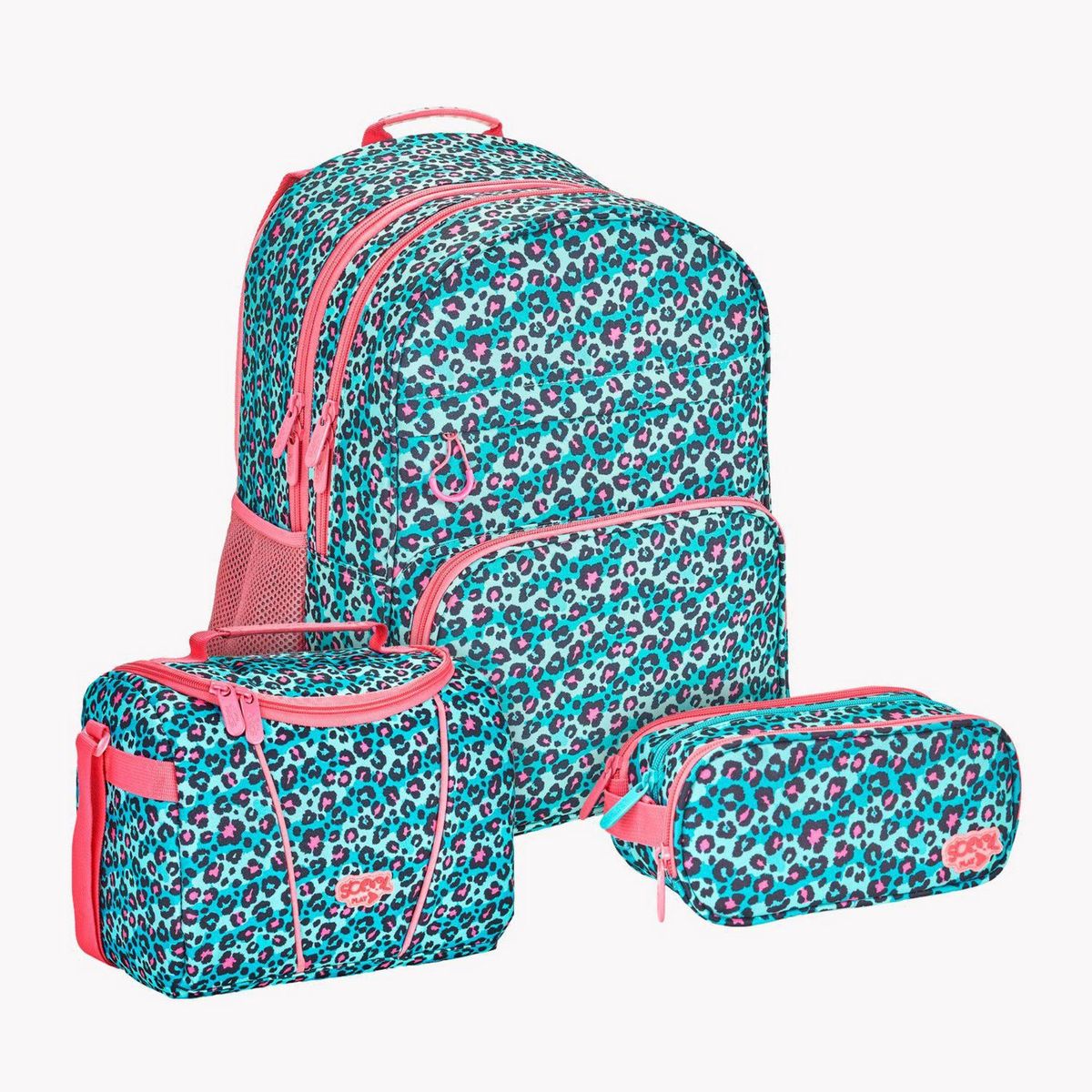 SCOOL - Set Mochila Play Animal Print Turquesa