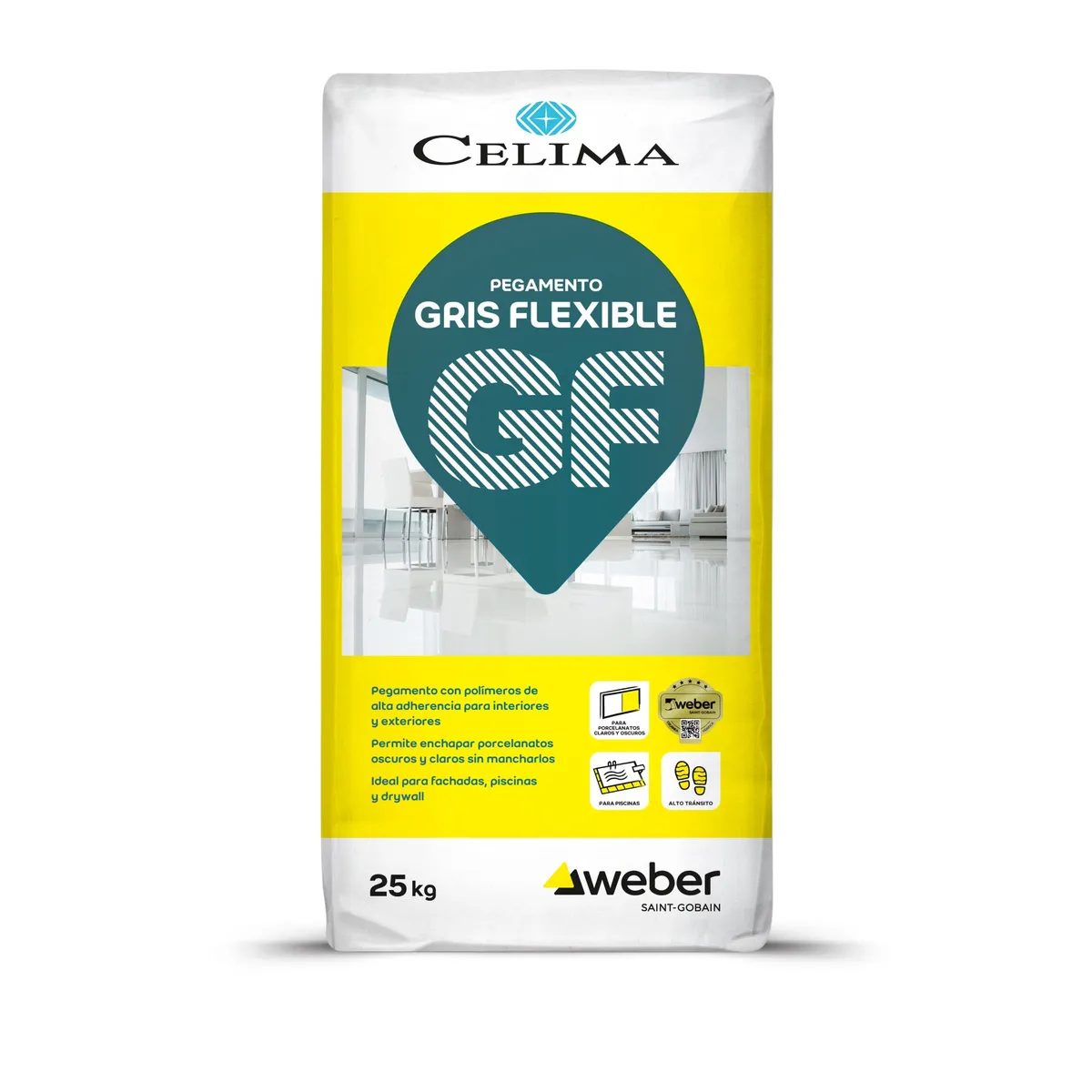 CELIMA - Pegamento Celima Gris Flexible 25kg