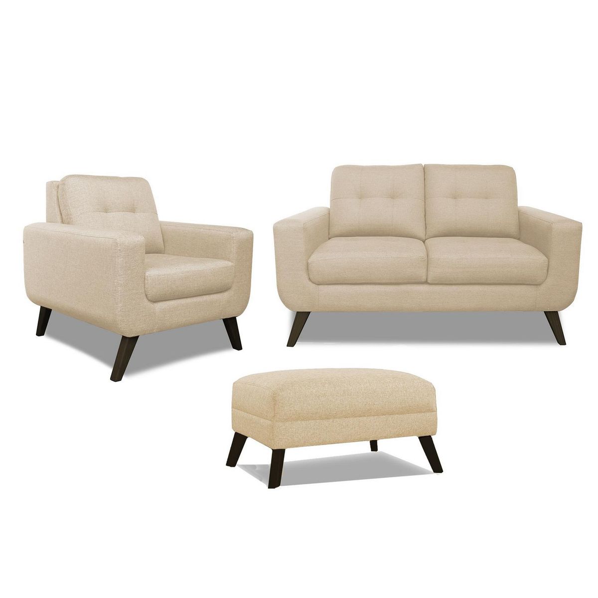 CASA BELLA - Juego de Sala 2-1 + Banqueta Nefer