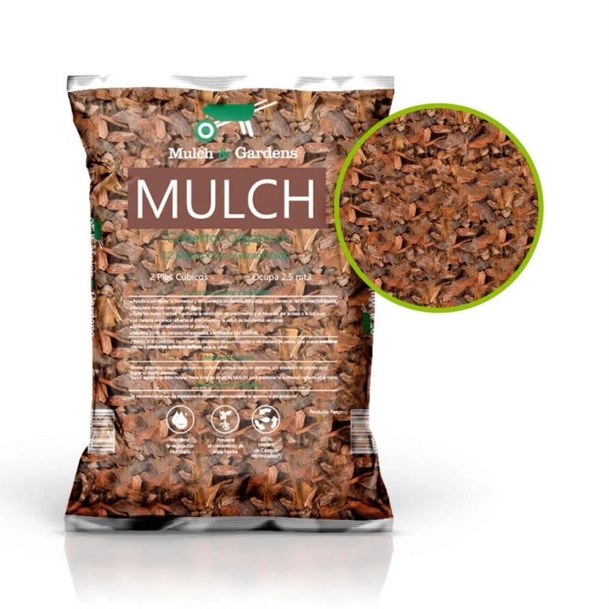 MULCH AND GARDEN - Mulch Corteza de Pino 2-4 cm 5kg