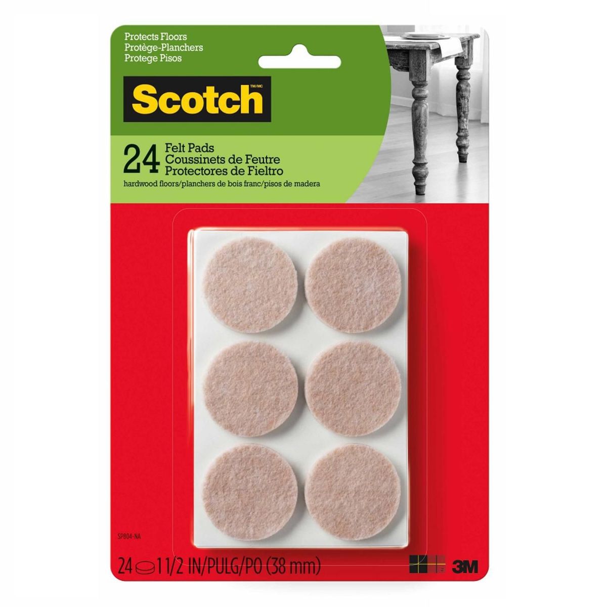 SCOTCH - Pads de Felpa Circulares Beige 3.8x3.8 cm. x 24 unid.