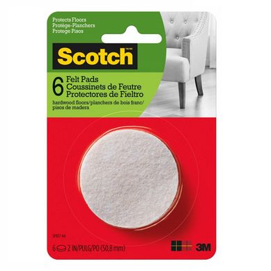 Pads de Felpa Circulares Beige 5x5 cm. x 6 unid.