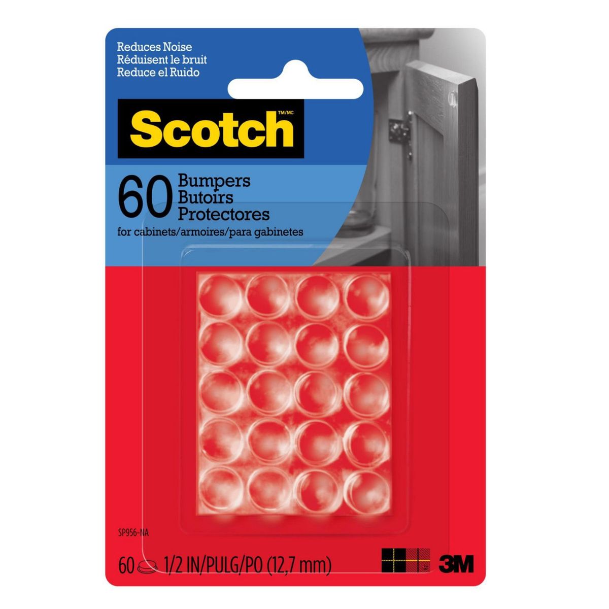 SCOTCH - Topes de Goma Transparentes 1.2 cm. x 60 unid.