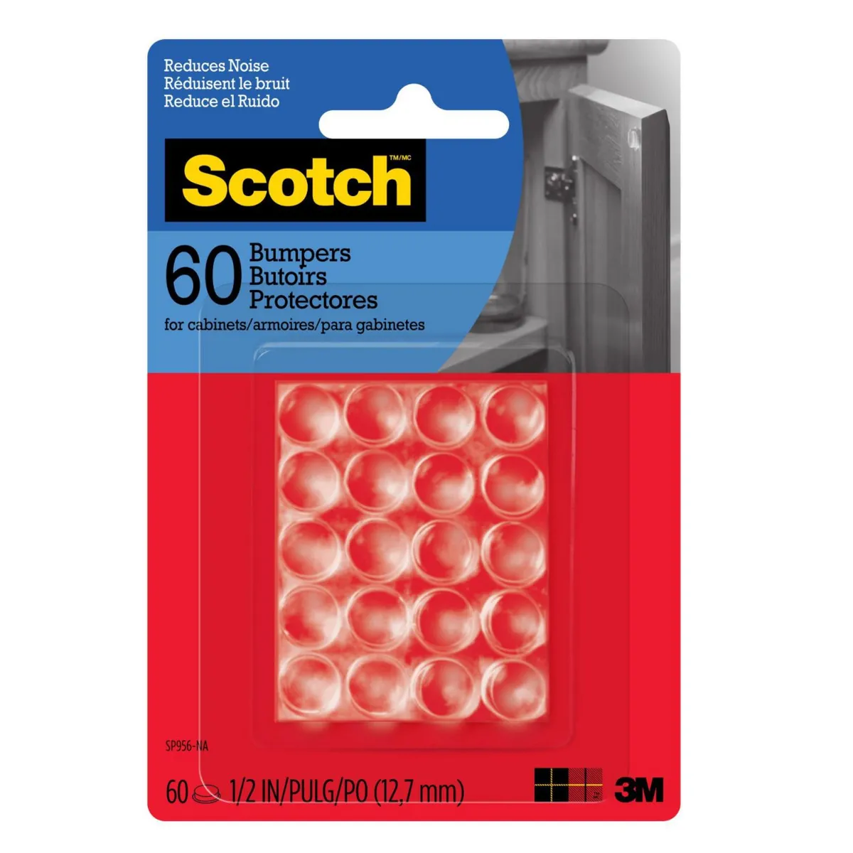 SCOTCH - Topes de Goma Transparentes 1.2 cm. x 60 unid.