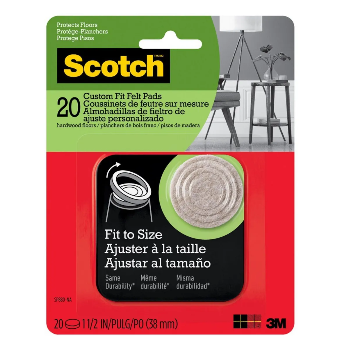 SCOTCH - Pads de Felpa Circulares Ajustables Beige