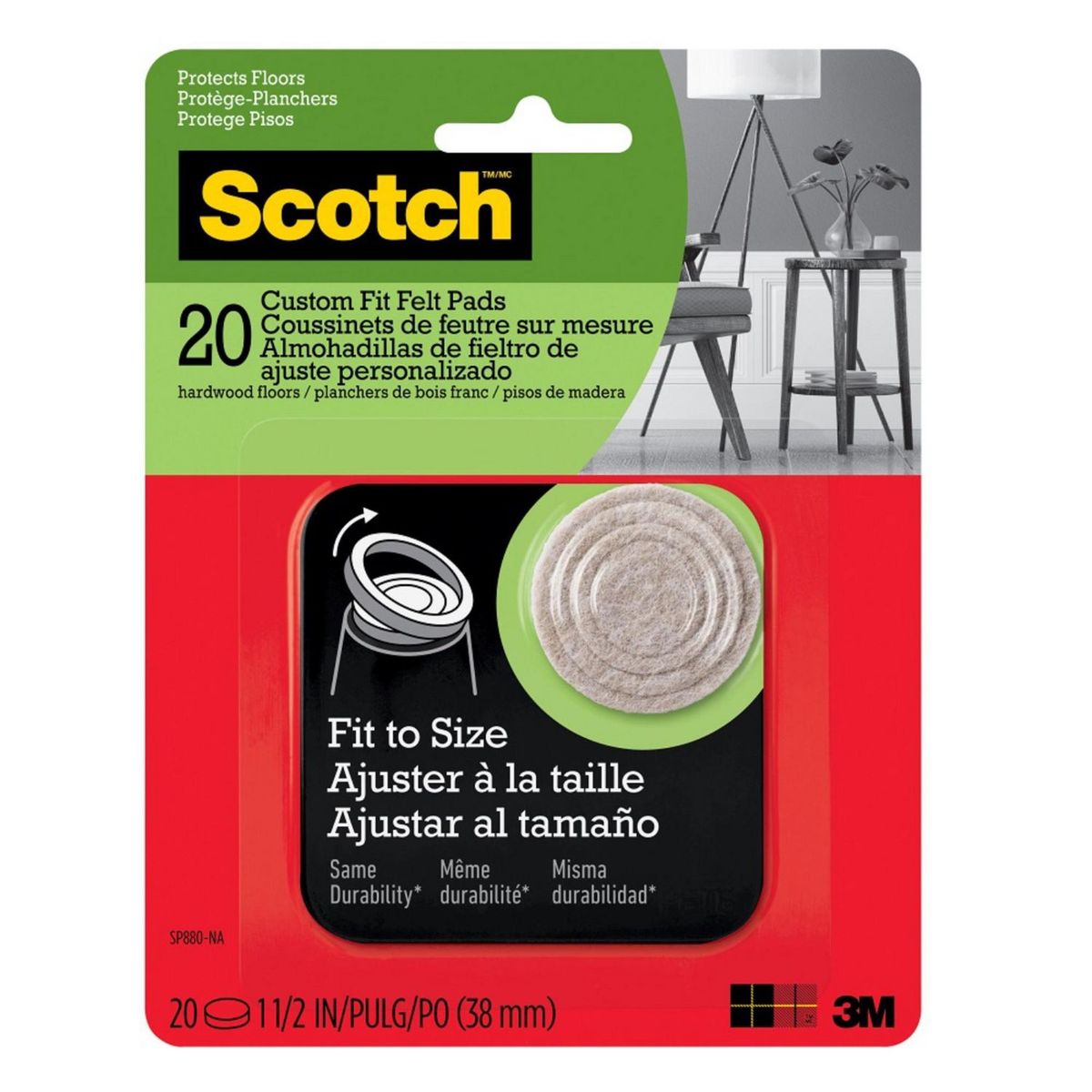 SCOTCH - Pads de Felpa Circulares Ajustables Beige