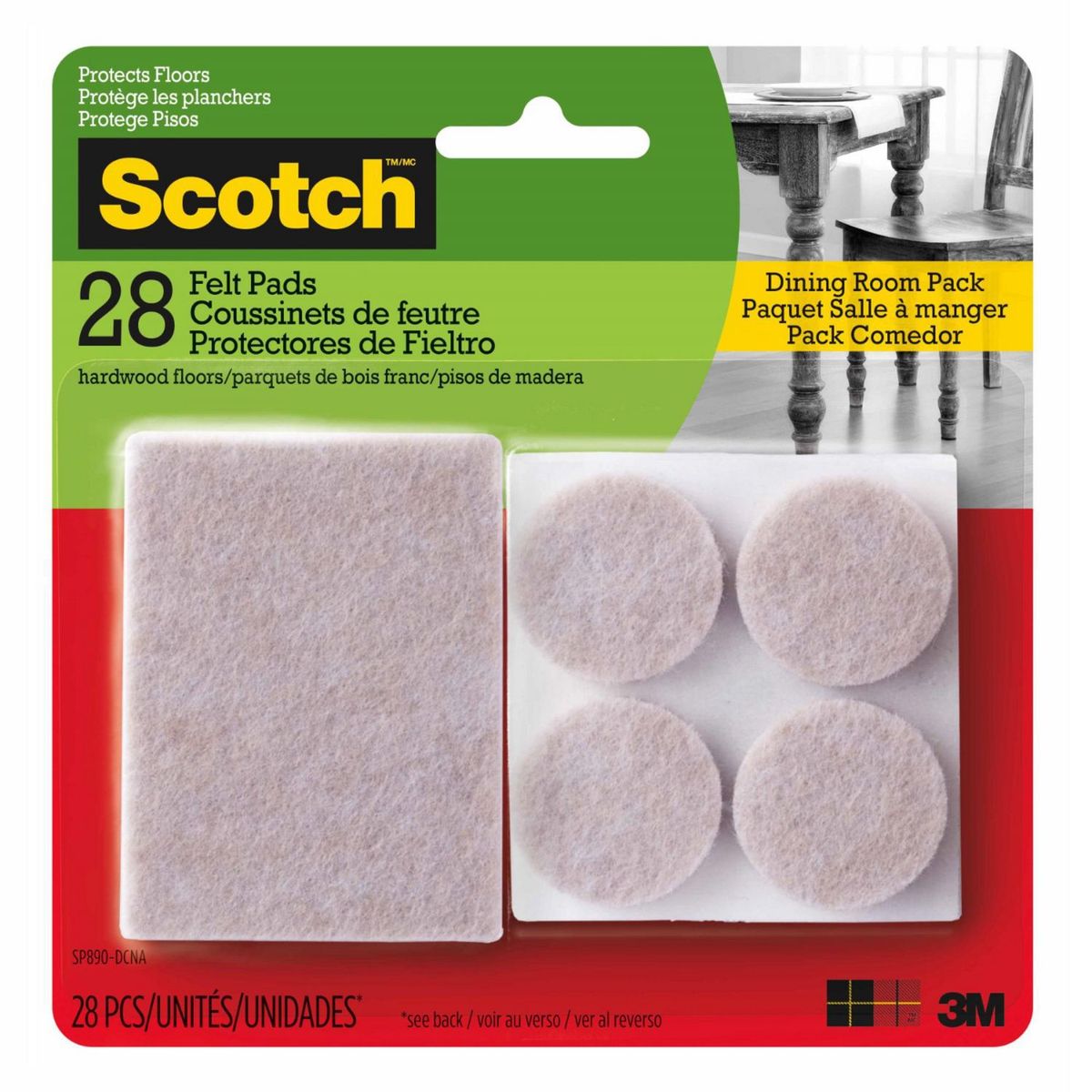 SCOTCH - Pads de Felpa para Comedor Beige x 28 unid.
