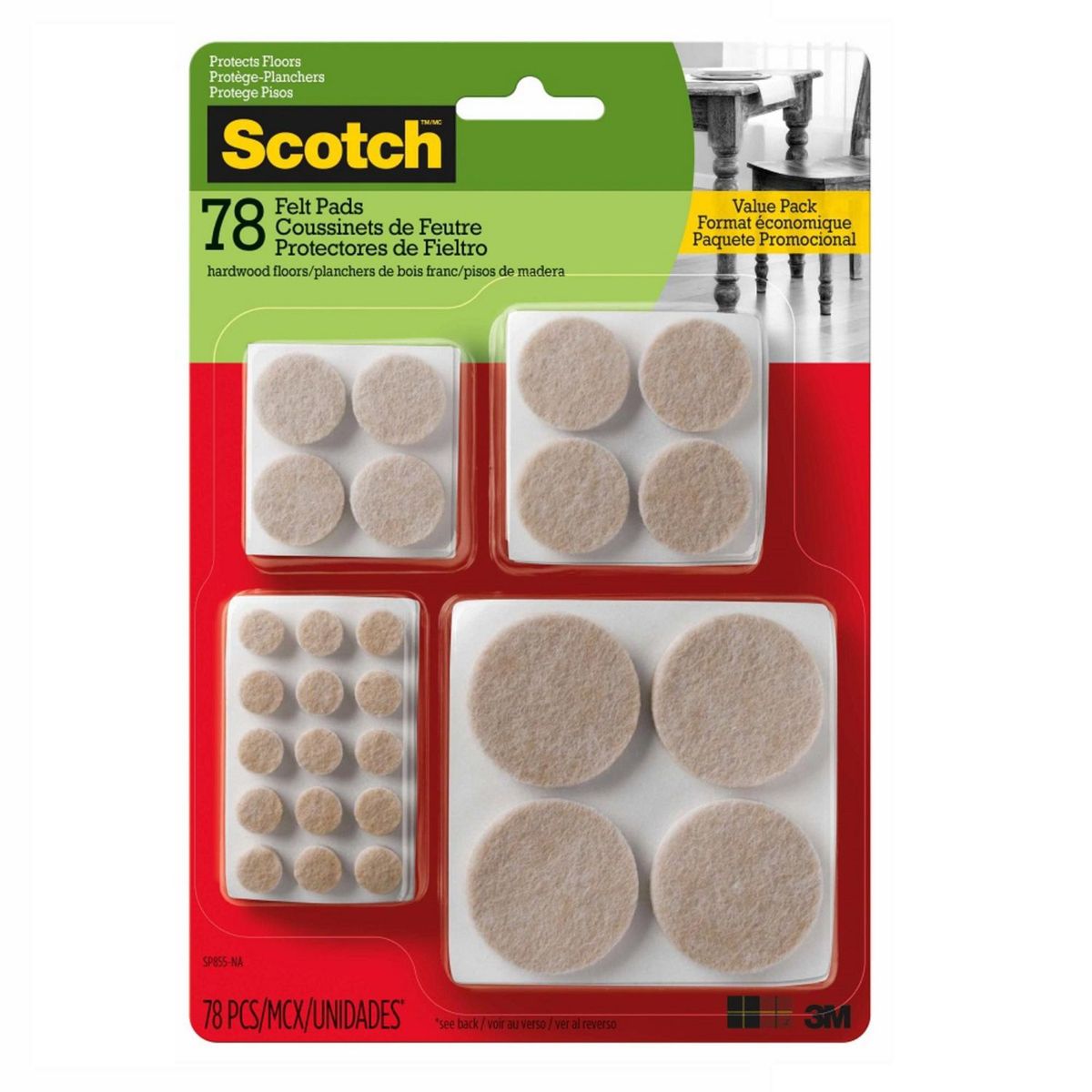 SCOTCH - Pads de Felpa Multitamaños Beige x 78 unid.