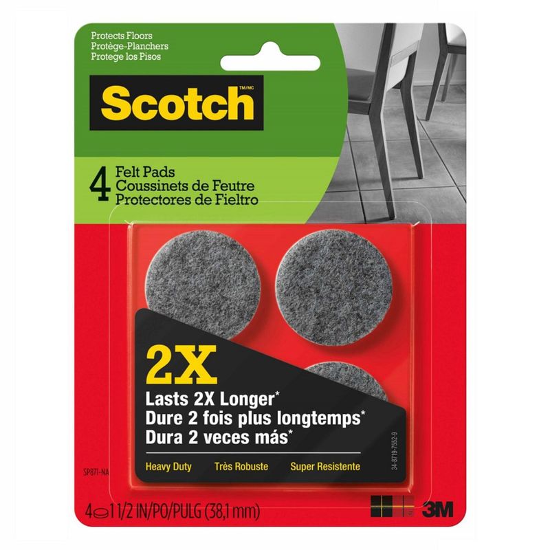 SCOTCH - Pads de Felpa Super Resistentes Circulares Negro 3.8 cm.