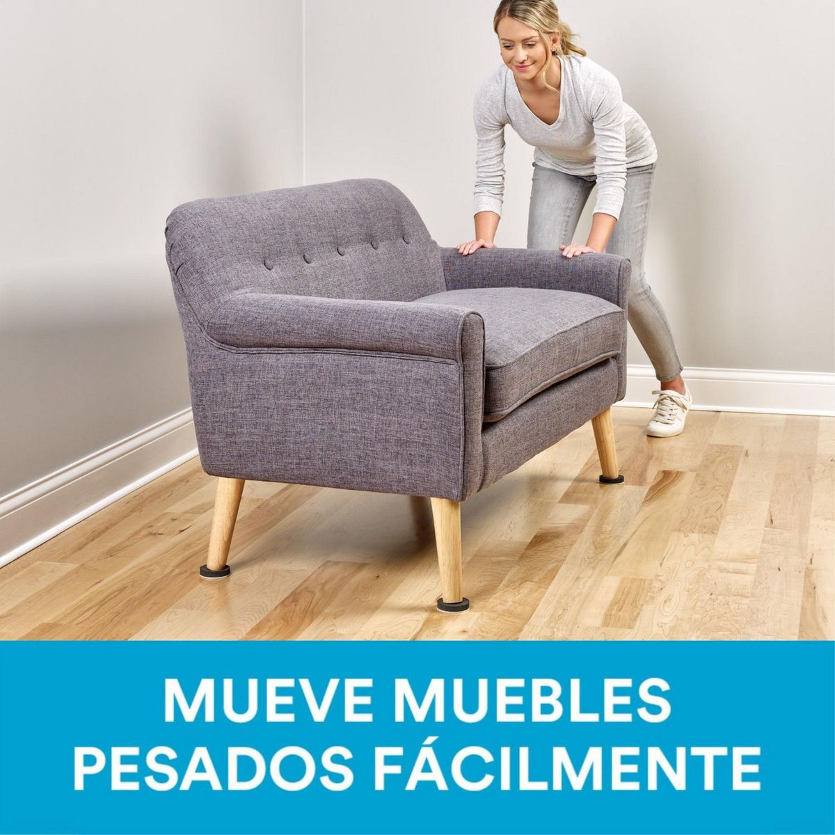 SCOTCH - Pads de Felpa Deslizantes para Madera Gris 8.9 cm. x 4 und.