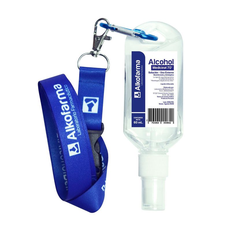 ALKOFARMA - Lanyard Alcohol Medicinal 70° 60 ml.