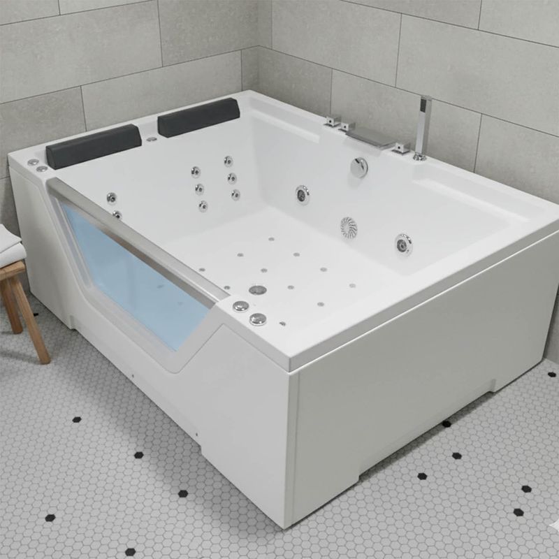 CUBA&SPA - Tina Hidromasaje Rectangular Española Profesional 170x120cm Blanca