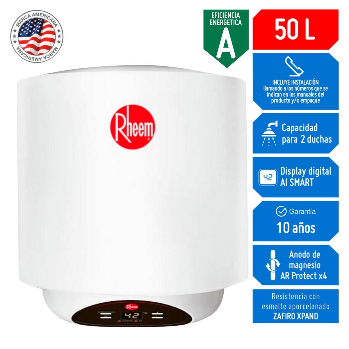 RHEEM - Terma Eléctrica Rheem AI Smart 50 litros