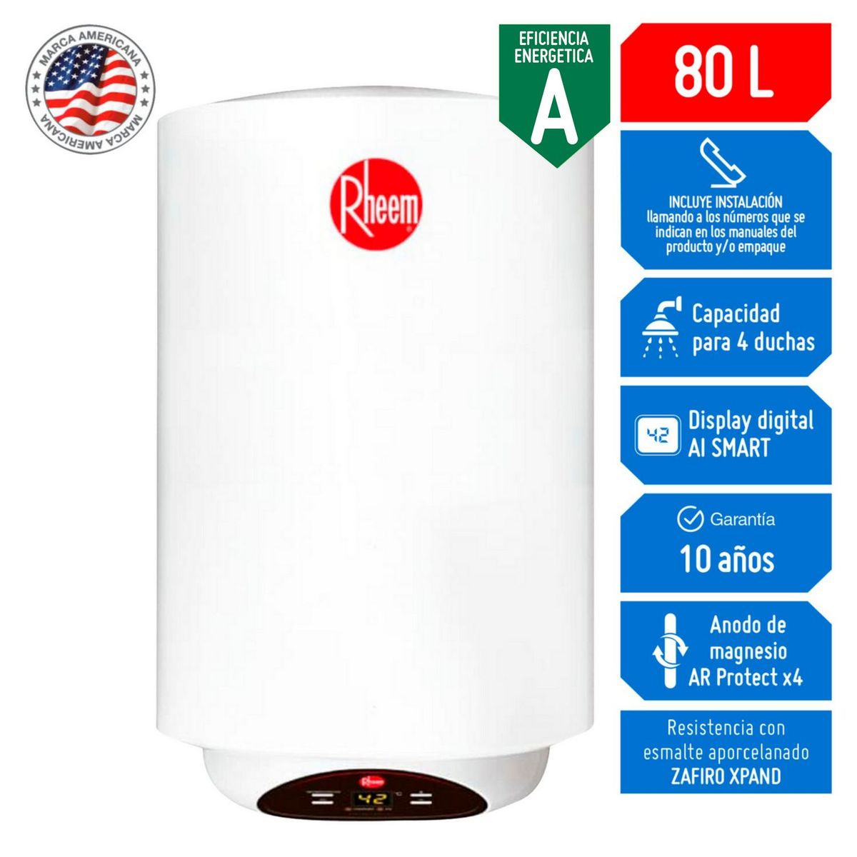 RHEEM - Terma Eléctrica Rheem AI Smart 80 litros