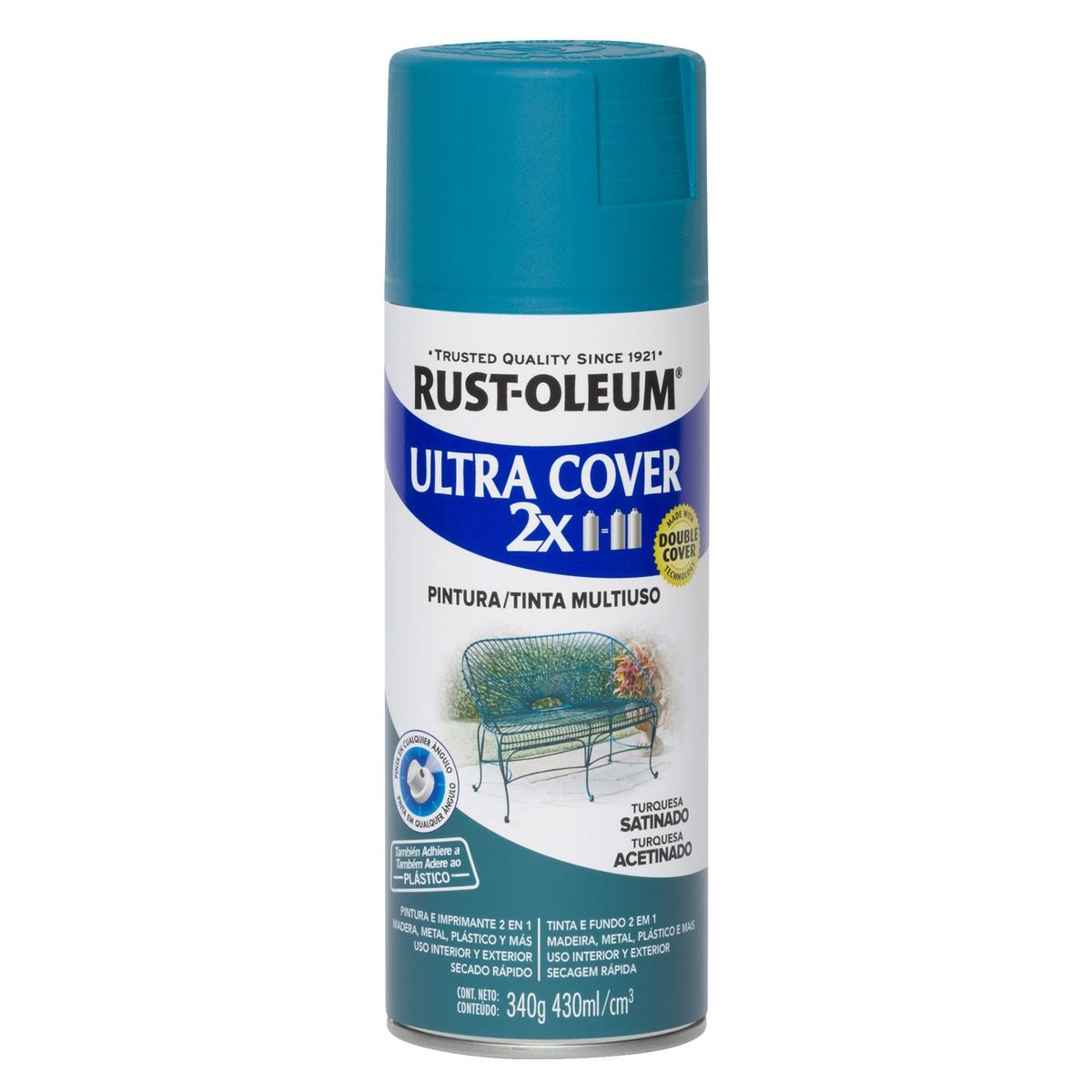 RUST OLEUM - Aerosol Ultra Cover Turquesa Satinado 340gr
