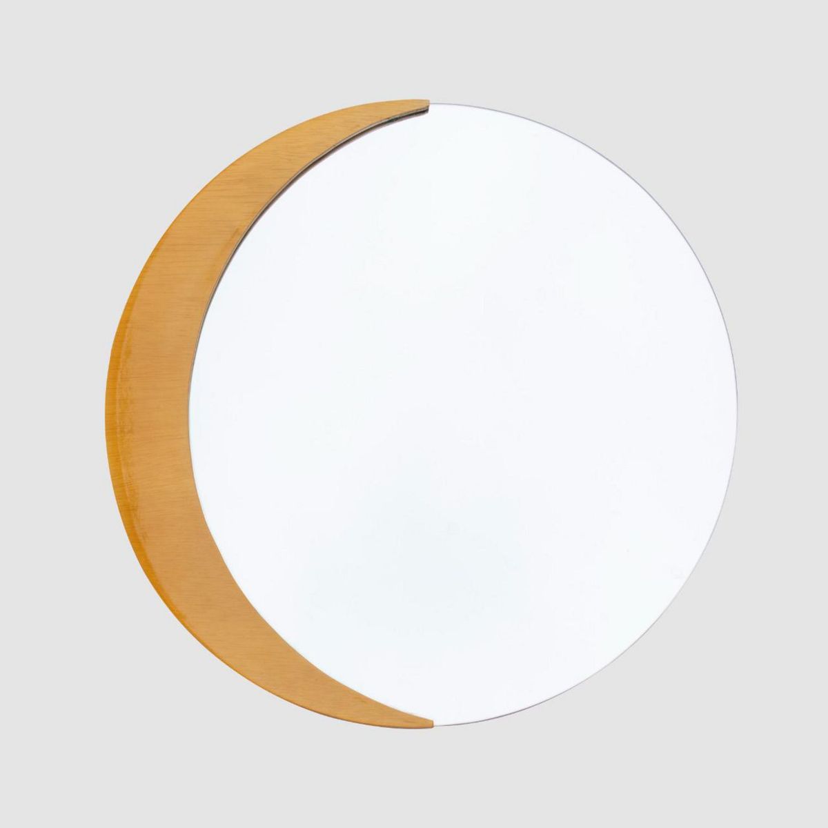  - Espejo de Baño Decorativo con Base de Madera Natural