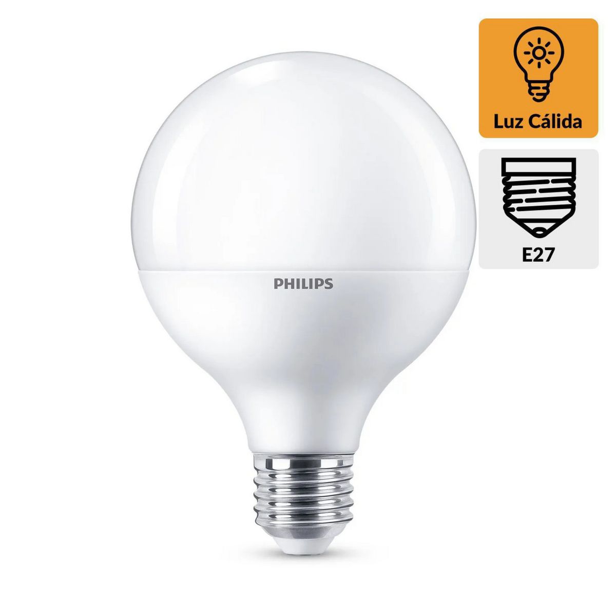 PHILIPS - Foco LED Globo Luz Cálida 13W