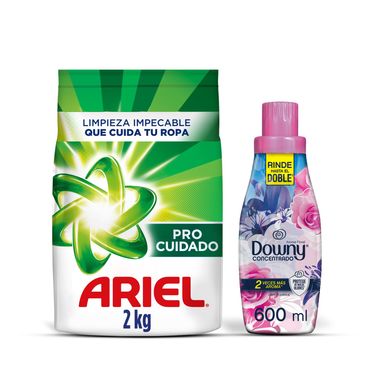 Detergente Ariel Pro Cuidado 2kg + Downy Concentrado 600ml