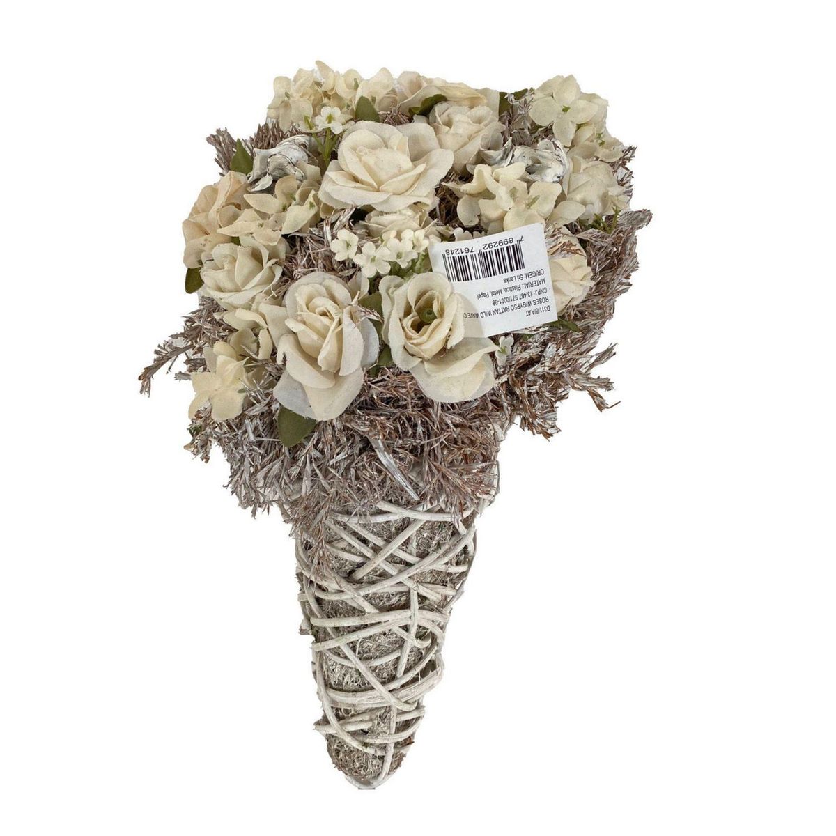 GENERICO - Arreglo Floral En Cono Blanco 18x30cm