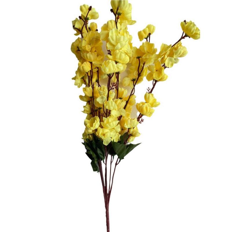  - Vara Grande De Flor Plástico Amarillo 20x55cm