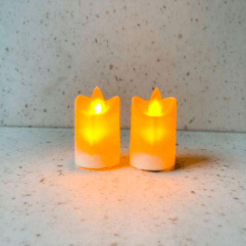GENERICO - Set 2 velas Led Decorativo Plástico Crema 4x6x4cm