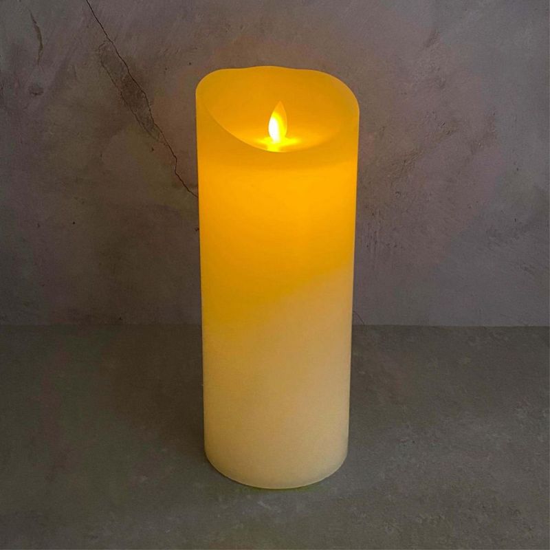 GENERICO - Vela Led Decorativo Plástico Crema 10x25x10cm