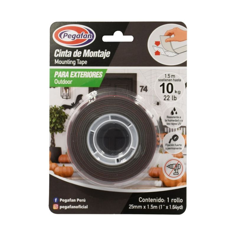 PEGAFAN - Cinta Montaje Exterior 25mm x 1.5m