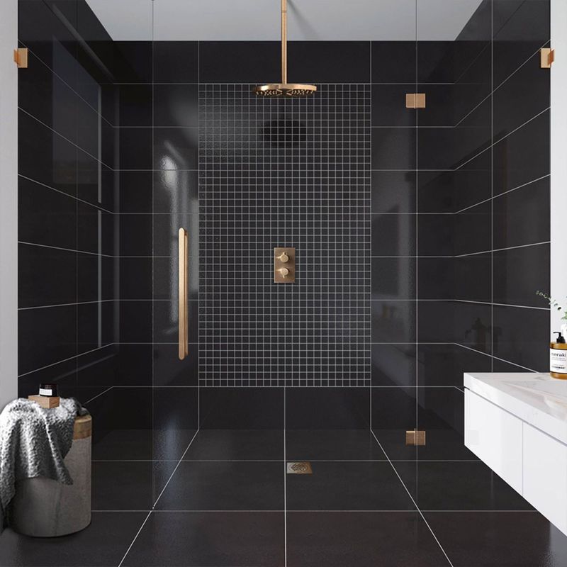 KLIPEN - Cerámica Negro 62x62 Lisas/Granilladas Brillante 1.49 m2