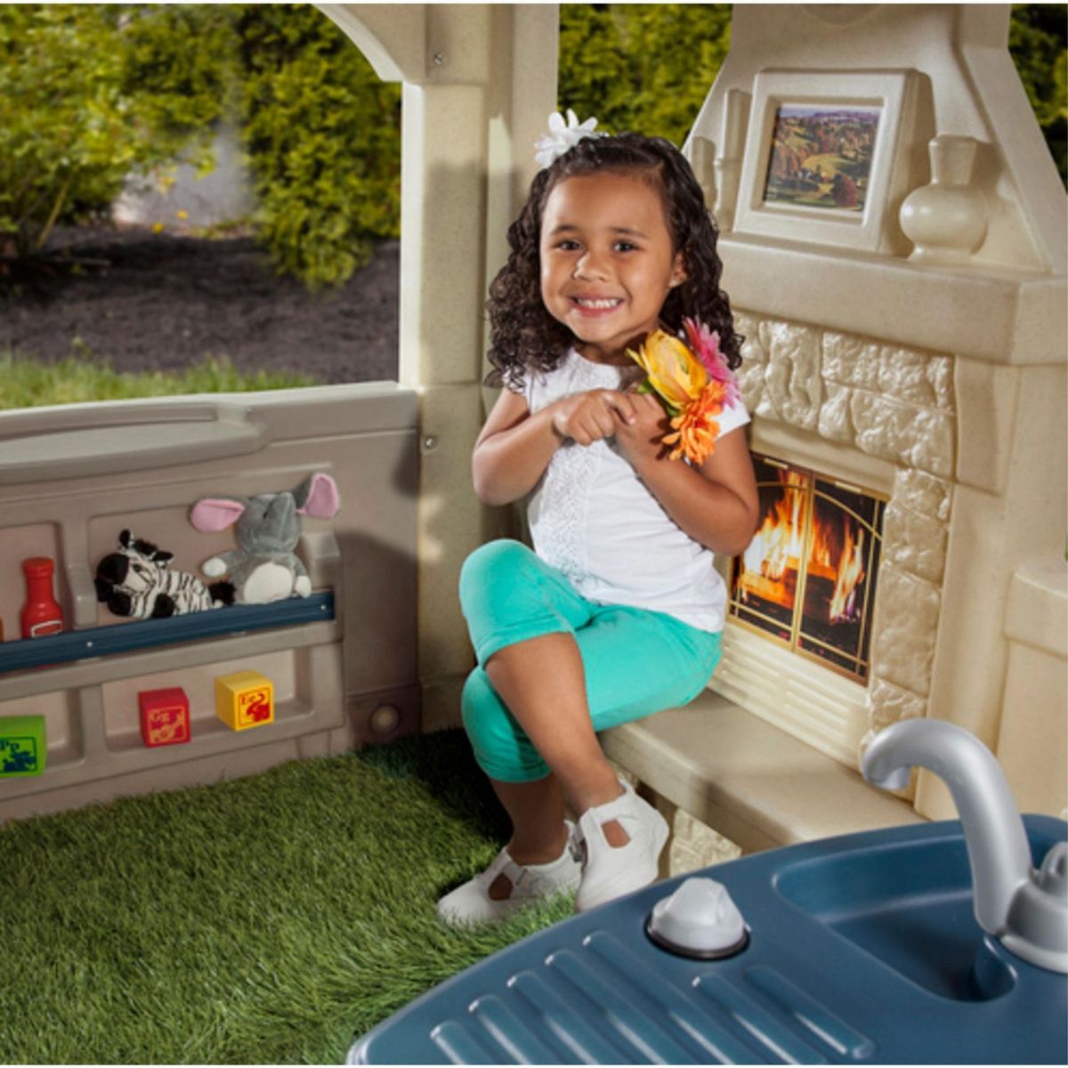 STEP 2 - Casita Encantadora Marrón Casa de Juegos Para Niños