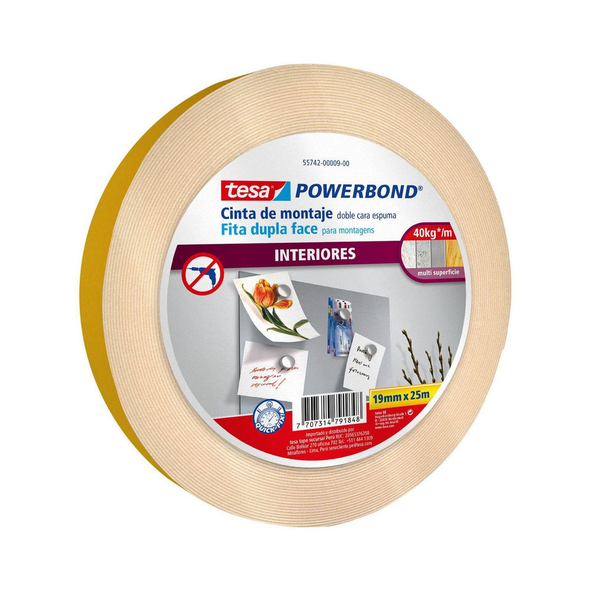 TESA - Cinta Adhesiva Interior 19 mm. x 25 m.