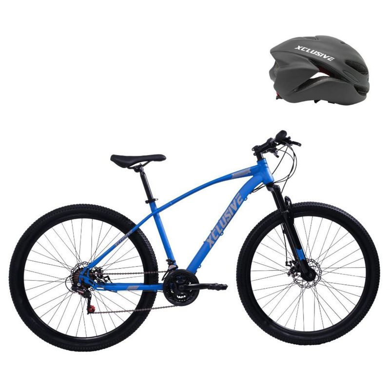 XCLUSIVE - Bicicleta Acero Xclusive Aro 29 Azul + Cascos Mtb Negro M