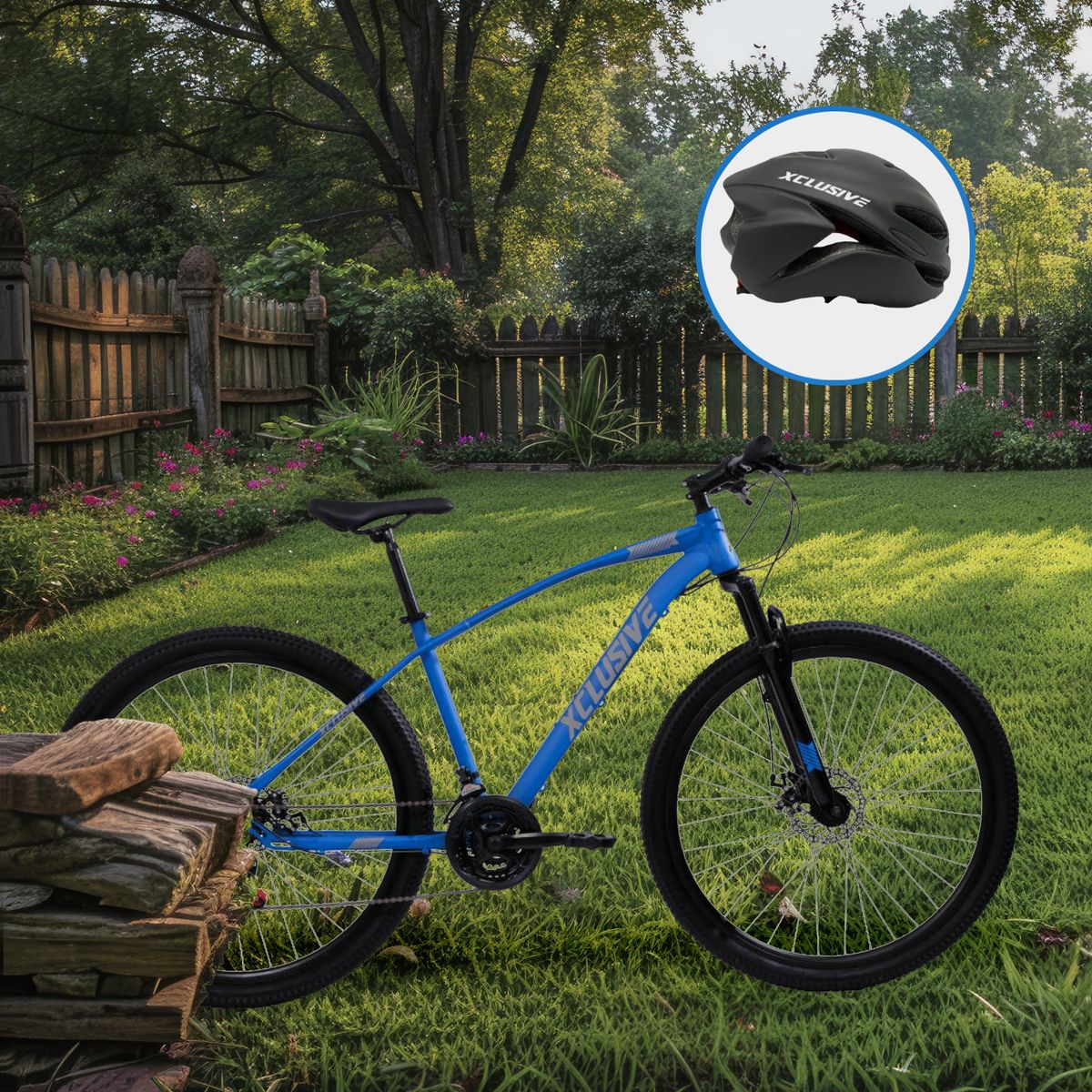 XCLUSIVE - Bicicleta de Acero Xclusive Aro 29 A/G + Cascos Xclusive Mtb Negro L